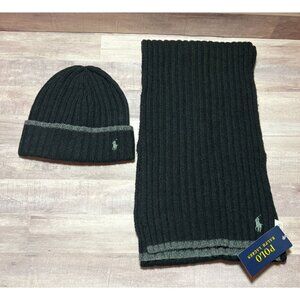 Polo Ralph Lauren Beannie Scarf Set Lambswool Blend